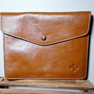 Brown Leather Laptop Bag with Envelope Design